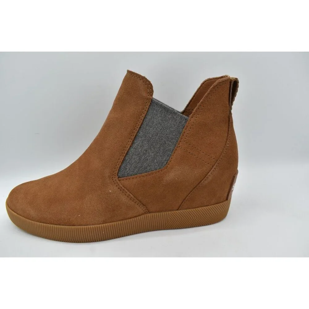 Sorel Womens Size 10 Out N About Wedge Velvet Tan Suede Gum 2‎ Waterproof Shoes